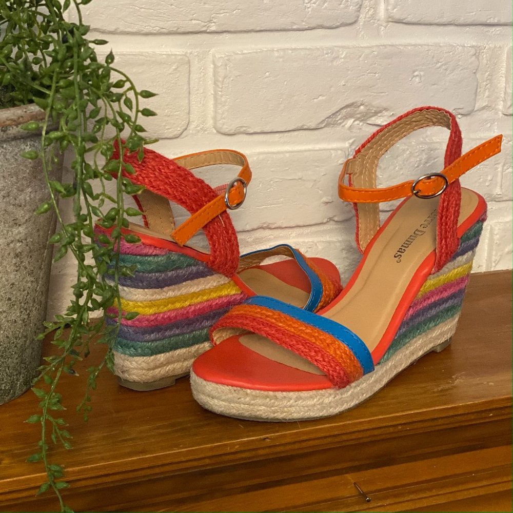 Multi-color Wedge Espadrille Heel